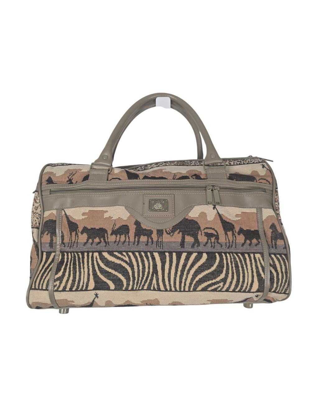 Pioneer Brown 18" Safari Animal Print Duffel Bag Travel Weekender African Vacay